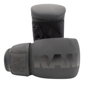 RAM Elite Deluxe Bokszakhandschoenen Leer Mat Zwart RAM Elite Deluxe Bokszakhandschoenen Leer Mat Zwart